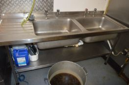 *Stainless Steel Commercial Double Sink Unit with