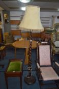 Oak Barley Twist Standard Lamp