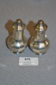 Pair of Hallmarked Silver Pepper Pots - Birmingham 1921, Approx 58.7g