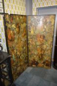 Victorian Two Panel Folding Scrapwork Screen