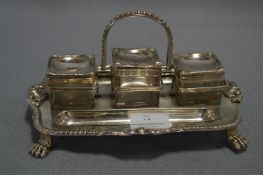 Silver Plated Desk Ink Stand