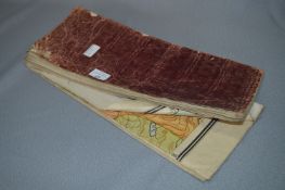 Early 20th Century Cotton Back Coloured Map - Mediterranean