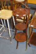 Mahogany Three Tier Folding Cake Stand