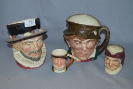 Four Royal Doulton Toby Jugs