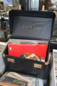 Selection of LP's and 45's PIcture and Colour Discs in Record Case