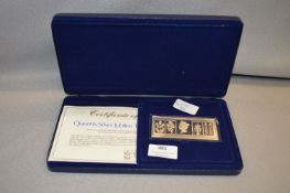 Cased Set of Queens Silver Jubilee Commemorative Ingots - Approx 119g