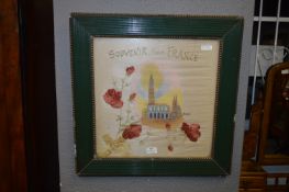 Framed WWI Silk Souvenir from France Arras