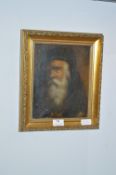 Gilt Framed Oil Painting on Canvas - Portrait of Bearded Man