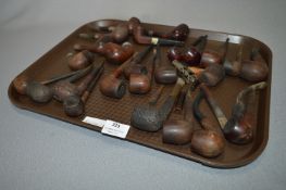 Collection of Tobacco Pipes (Some with Silver Bands)