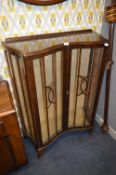 Walnut Veneered Two Door Display Cabinet