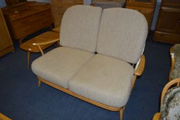 Ercol Blonde Windsor Stickback Two Seat Sofa