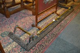 Victorian Brass & Cast Iron Fire Fender