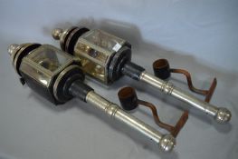 Pair of Large Victorian Coach Lamps with Brackets