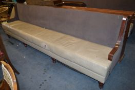 Mahogany Framed Vinyl Seated Low Back Bench 9'10