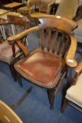 Oak & Beech Framed Slatback Elbow Chair