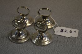 Set of Four Hallmarked Silver Menu Holders