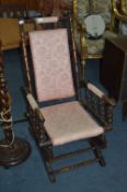 Victorian Turned Walnut American Rocking Chair