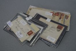 Collection of Penny Red Stamps on Envelopes