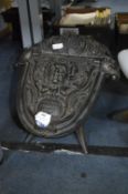 Dutch Embossed Cast Iron Decorative Coal Bucket