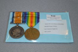 WWI Victory and War Medal - Private S. Linton 205498 East Yorkshire Regiment