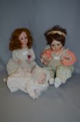 Collection of Three Porcelian Headed Dolls