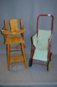 1960's Dolls Pram and Highchair Walker