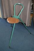 Green Tubular Metal Folding Shooting Stick/Stool