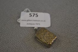 Hallmarked Silver Vinaigrette with Engraved Decoration - Birmingham 1851, Approx 6.6g