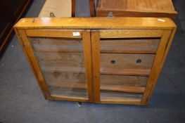 Oak Cased Wall Mounted Collector Display Cabinet