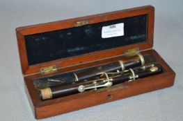 Mahogany Cased Piccolo Flute Stamped Metzeler
