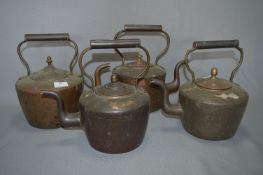 Four Brass & Copper Kettles