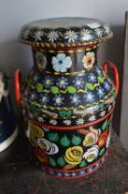 Floral Painted Milk Churn