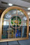 Leaded Glass Arch Top Window Frame 67.5