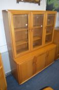 Ercol Wall Display Unit with Three Glazed Doors