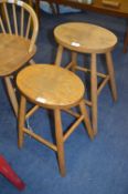Pair of Beech Stools