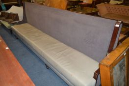 Walnut Framed Vinyl Seated High Back Bench 9'10