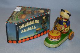 Tinplate Clockwork Panda Bear Drummer Toy