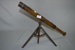 Negretti & Zambra of London Two Section Brass Telescope with Tripod
