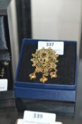 Gilt Metal Pendant set with Coloured Stones