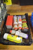 Box Containing Assorted Fuel Additives, Spray Pain
