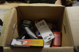 Box of Assorted Office Sundries and Crafting Items