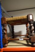 Ropework Seat Oak Barley Twist Stool