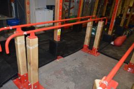 *Pair of Straight Dip Bars on Oak Supports