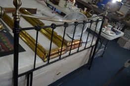 Black Wrought Metal & Brass Effect King Size Headb