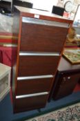 Rosewood Effect Four Drawer Filing Cabinet
