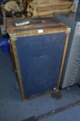 Blue Canvas Metal Bound Travel Trunk