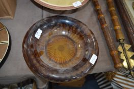 1930's Amber Glass Fruit Bowl