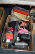 Box Containing Cameras and Accessories, Micro Quad, etc.