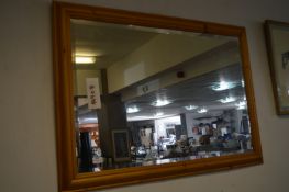 Large Pine Framed Bevelled Edge Wall Mirror