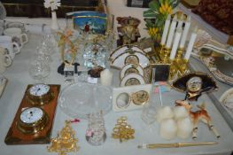 Table Lot of Glass and Pottery Including Drinking